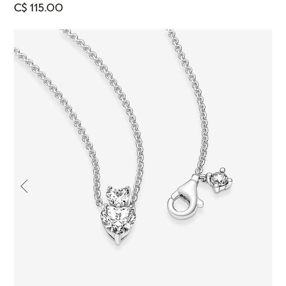 Pandora Double Heart Necklace - Picture 1 of 3